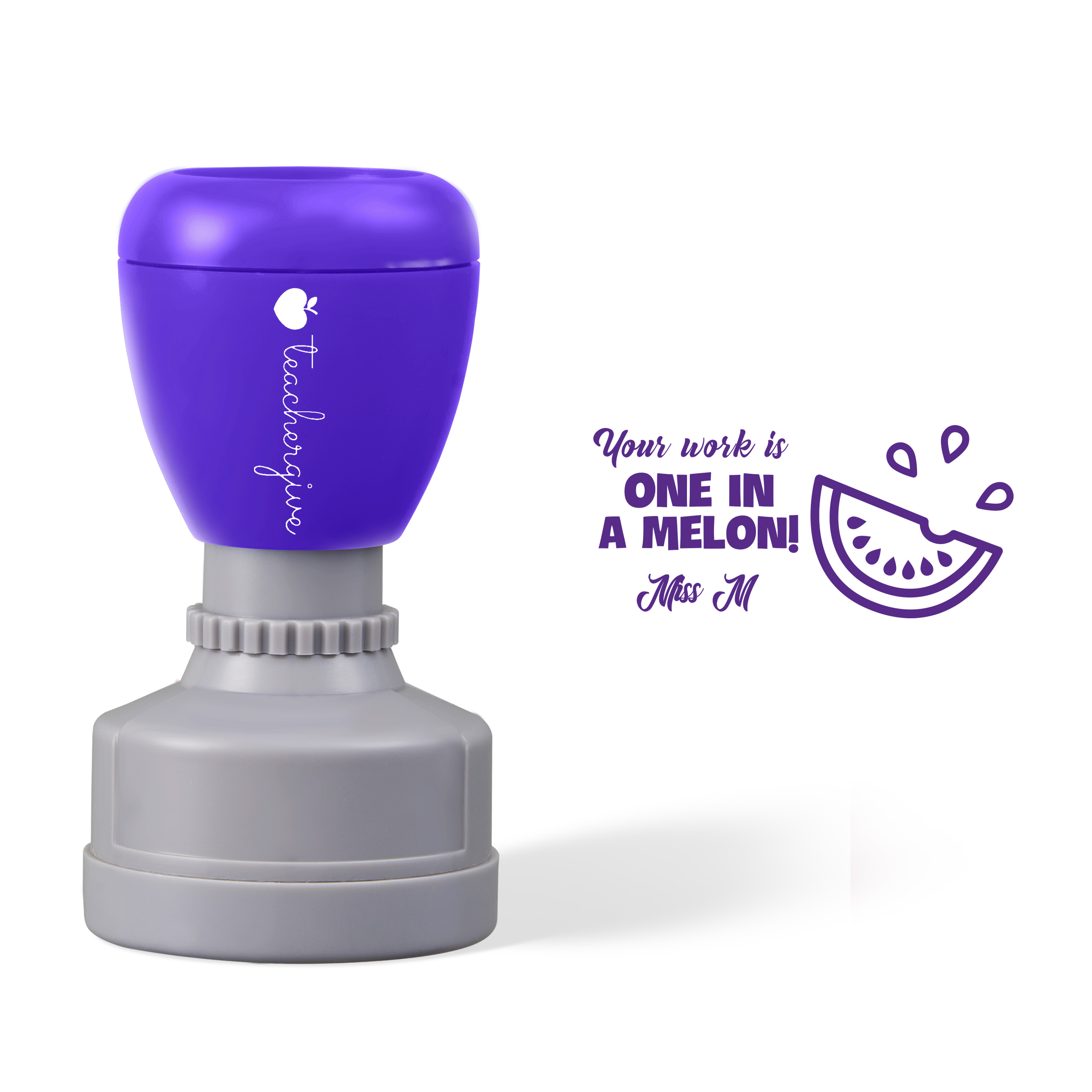 Personalized You'r Work Is One In A Melon Teacher Stamp Sale-Teachersgram