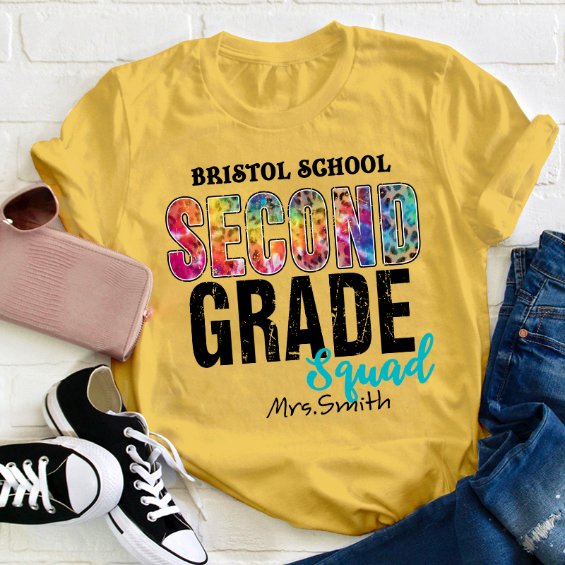 Personalized Grade And Name Squad Teacher T-Shirt