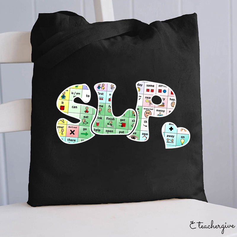 SLP Puzzle Small Heart Teacher Tote Bag