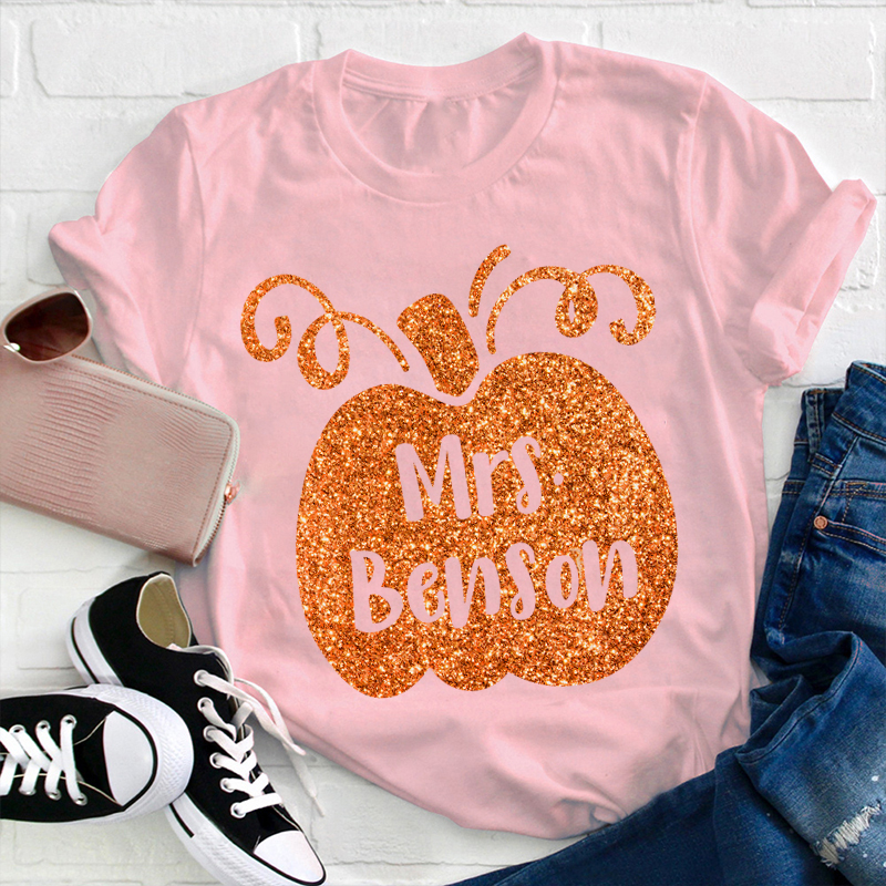 Personalized Halloween Pumpkins Teacher T-Shirt