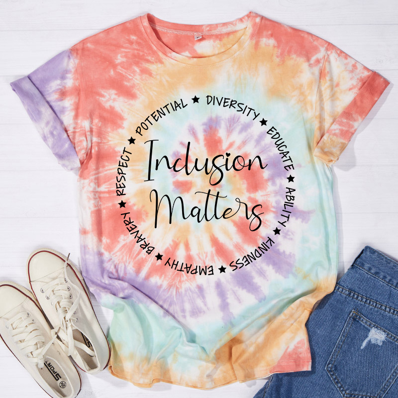 Inclusion Potential Diversity Teacher Tie-dye T-Shirt