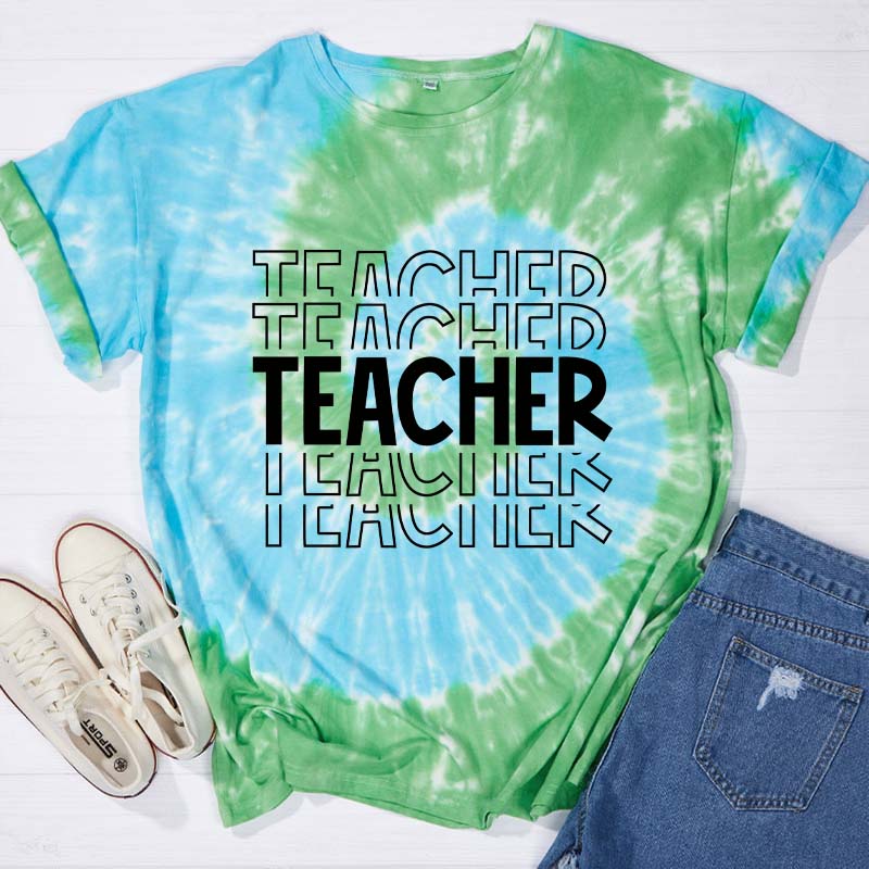 Teacher Letters Teacher Tie-dye T-Shirt