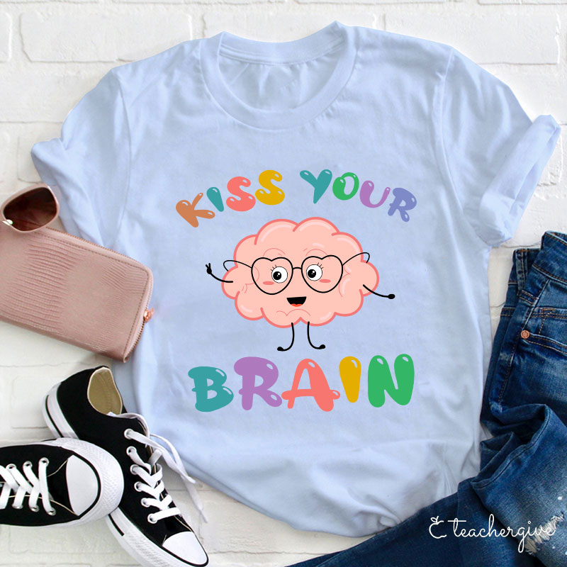 Kiss Your  Brain Cartoon T-Shirt