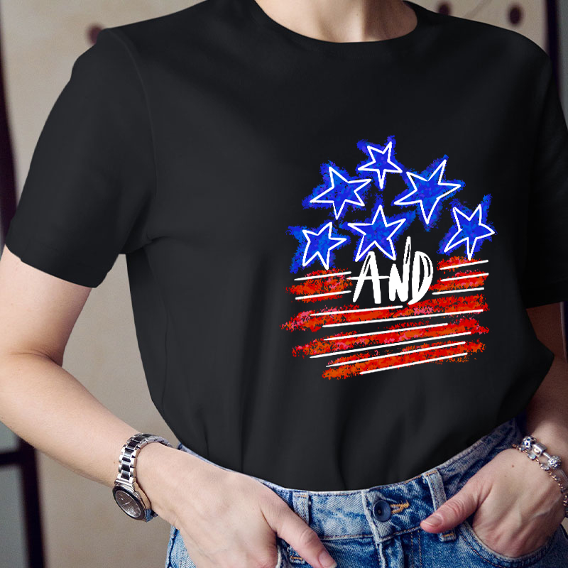Stars And Flag Teacher T-Shirt