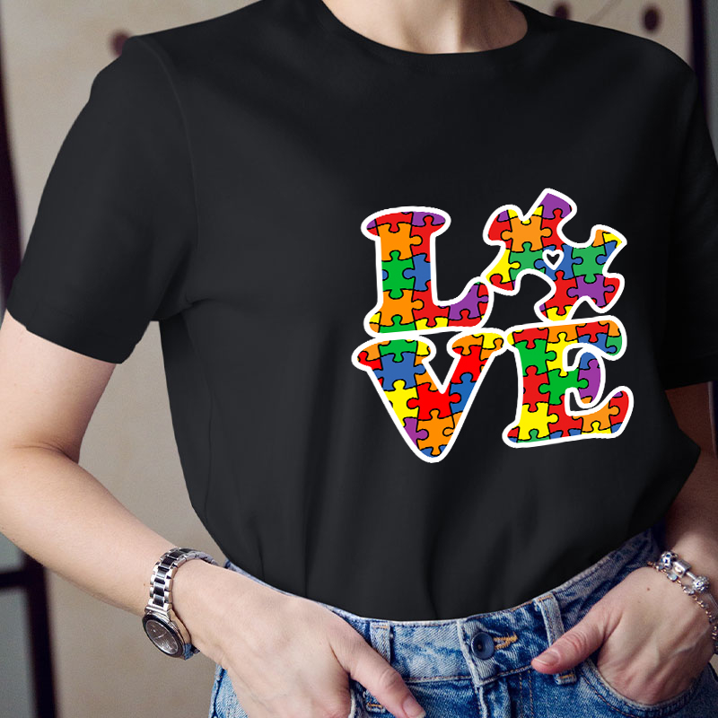 Love Austism Teacher T-Shirt
