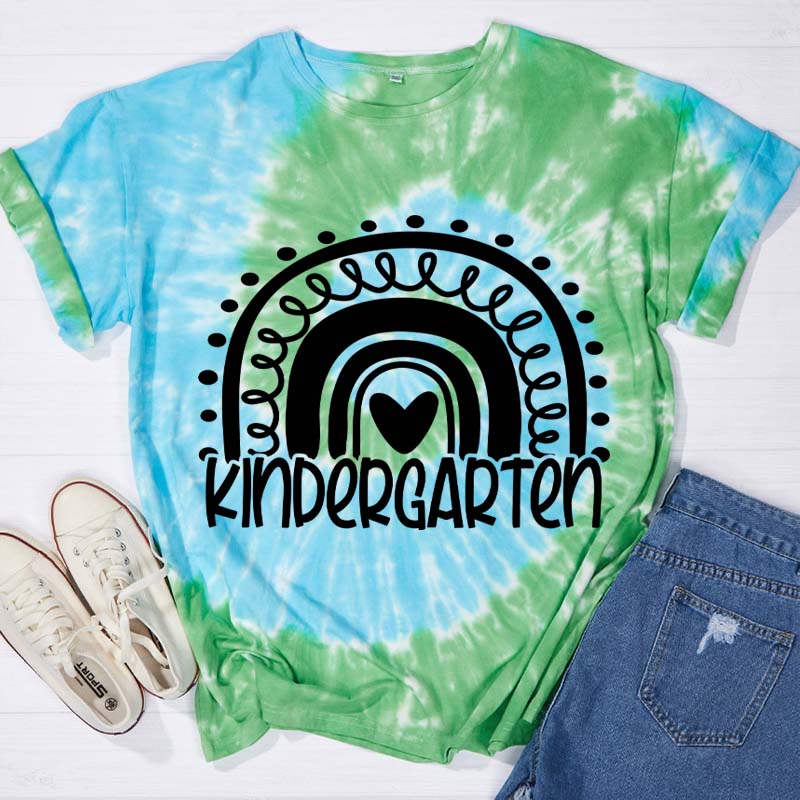 Personalized Rainbow Teacher Tie-dye T-Shirt