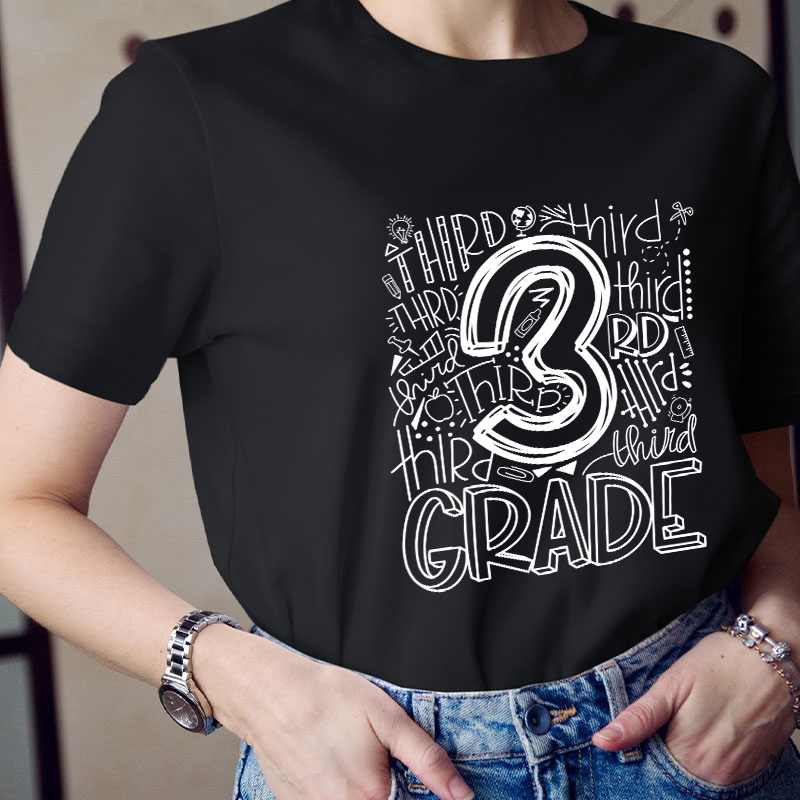 Personalized Alphabet Grade Teacher T-Shirt