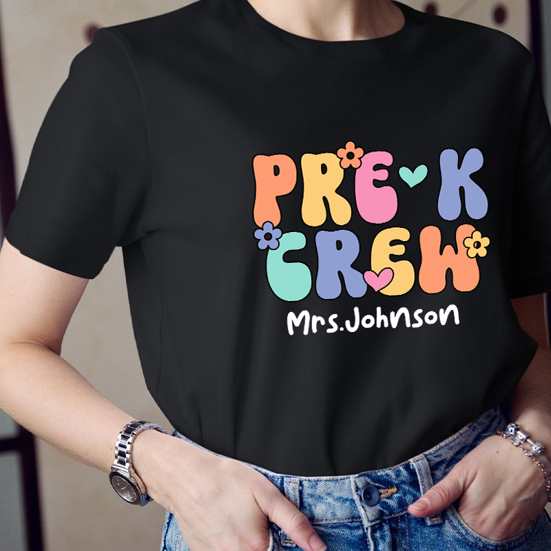 Personalized Grade And Name Crew Teacher T-Shirt