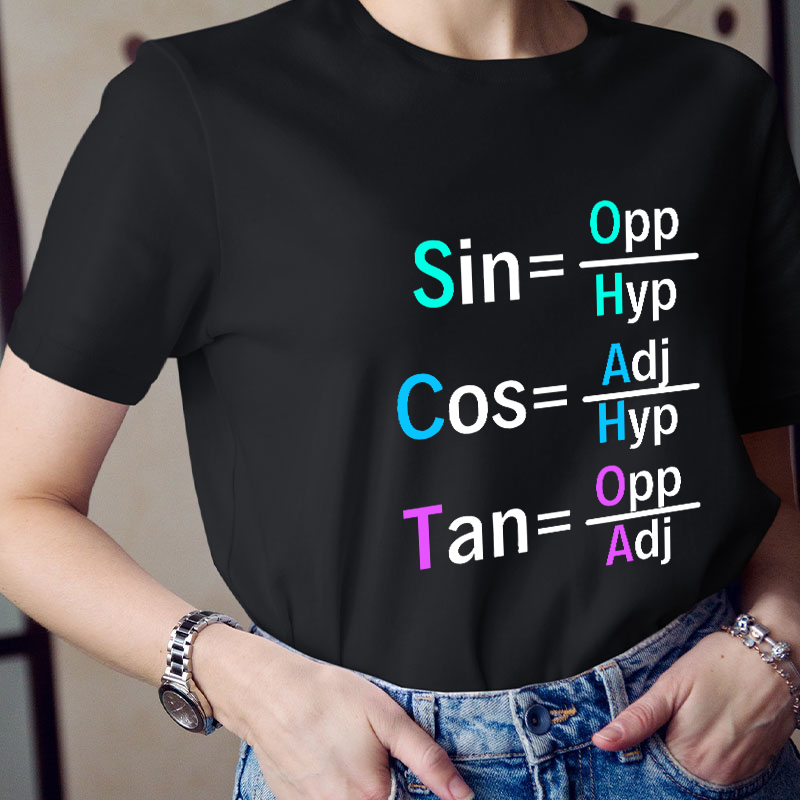 Mathematical Geometry Formula Sin Cos Tan Teacher T-Shirt