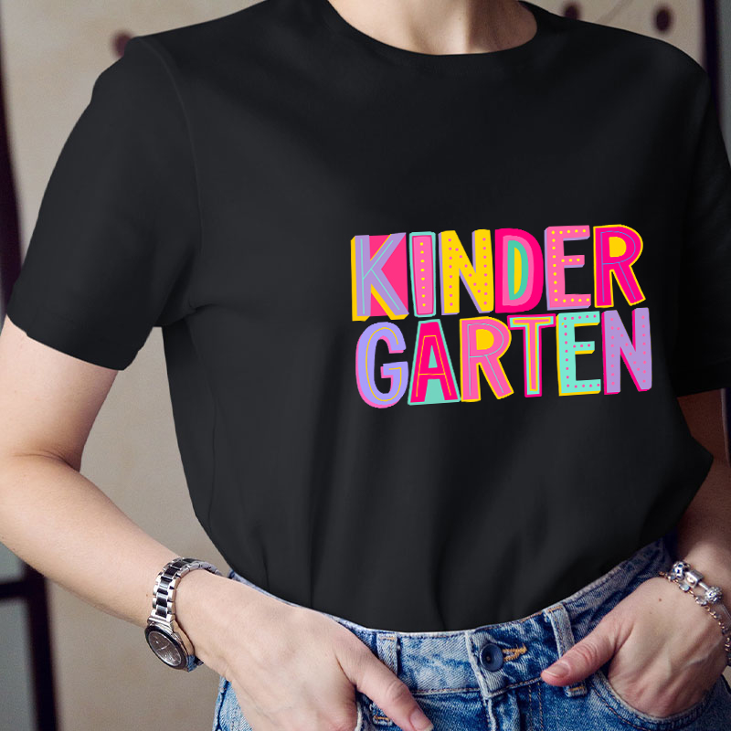 Personalized Grade Macaron Color Teacher T-Shirt