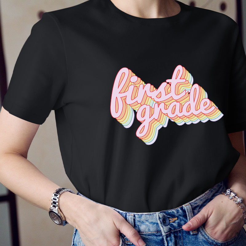 Personalized Rainbow Shadow Teacher T-Shirt