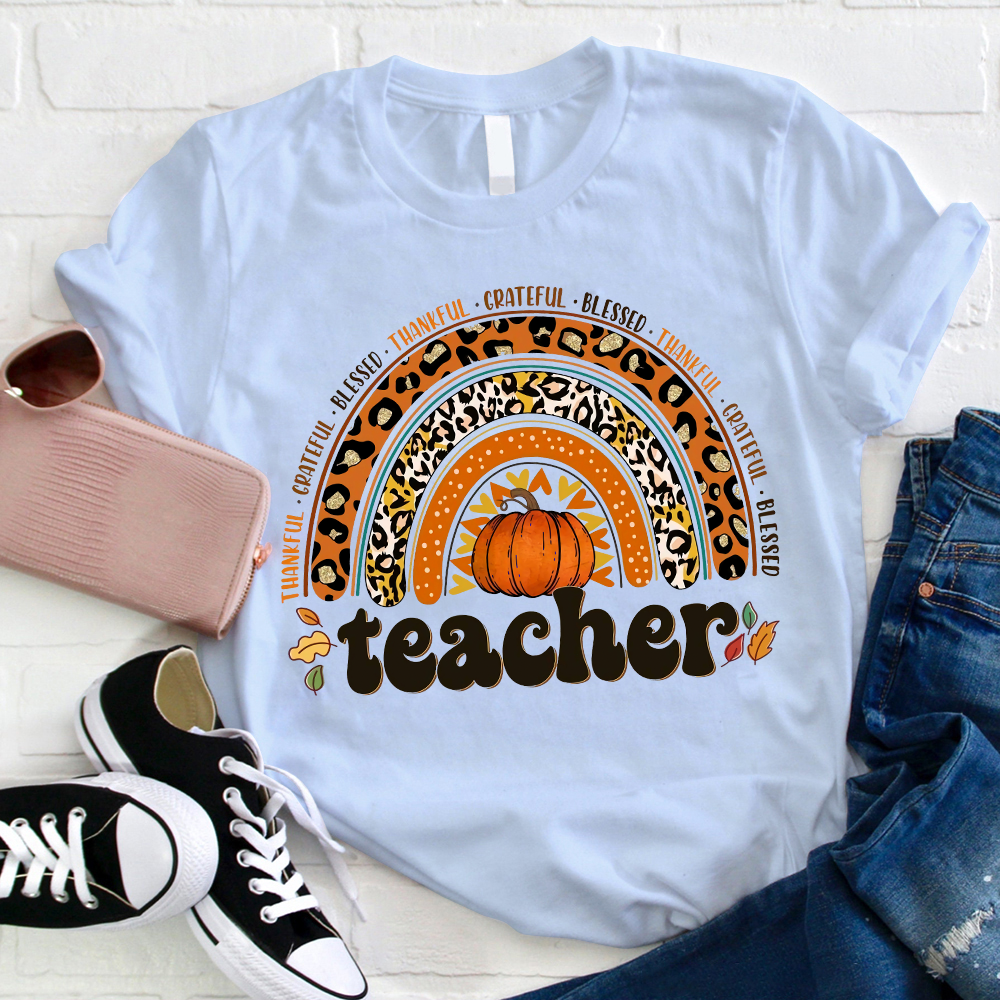 Shining Pumpkin Teacher T-Shirt