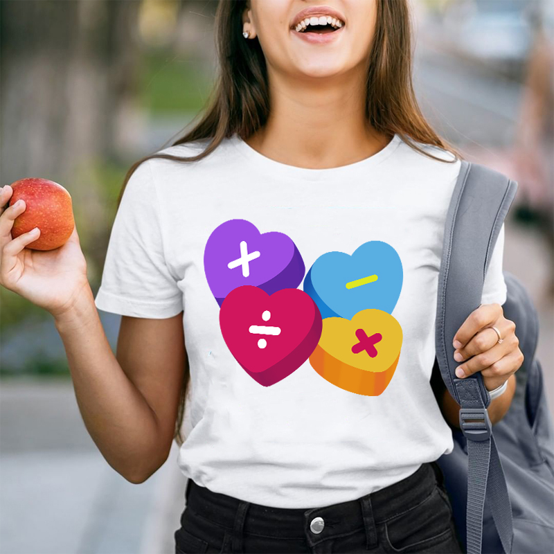 Heart Of Math Teacher T-Shirt