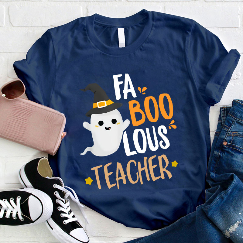 Floating Ghost Fa Boo Lous Teacher T-Shirt