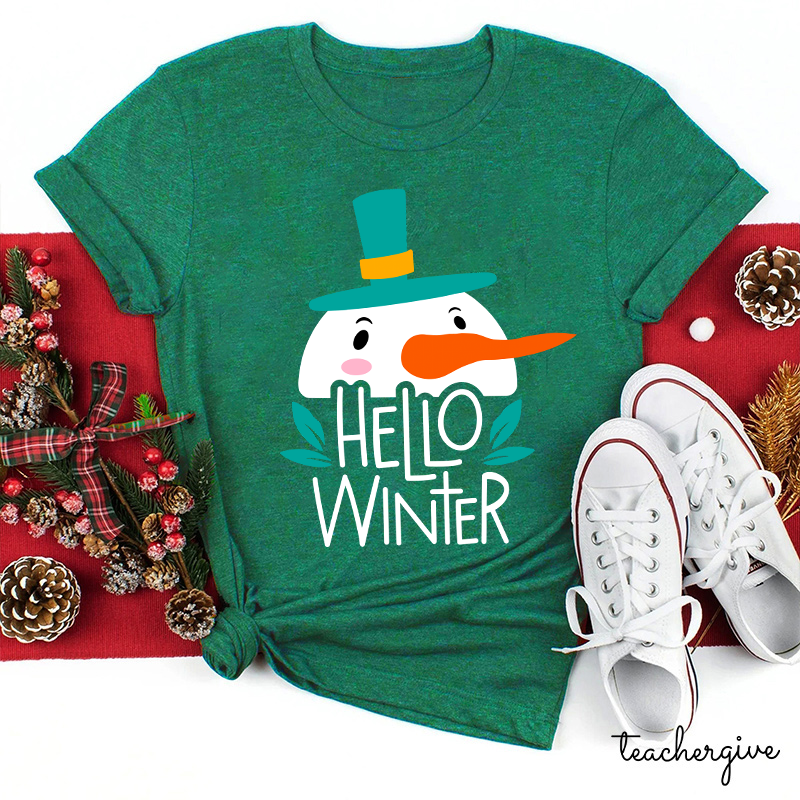 Hello Winter Long Time No See Teacher T-Shirt