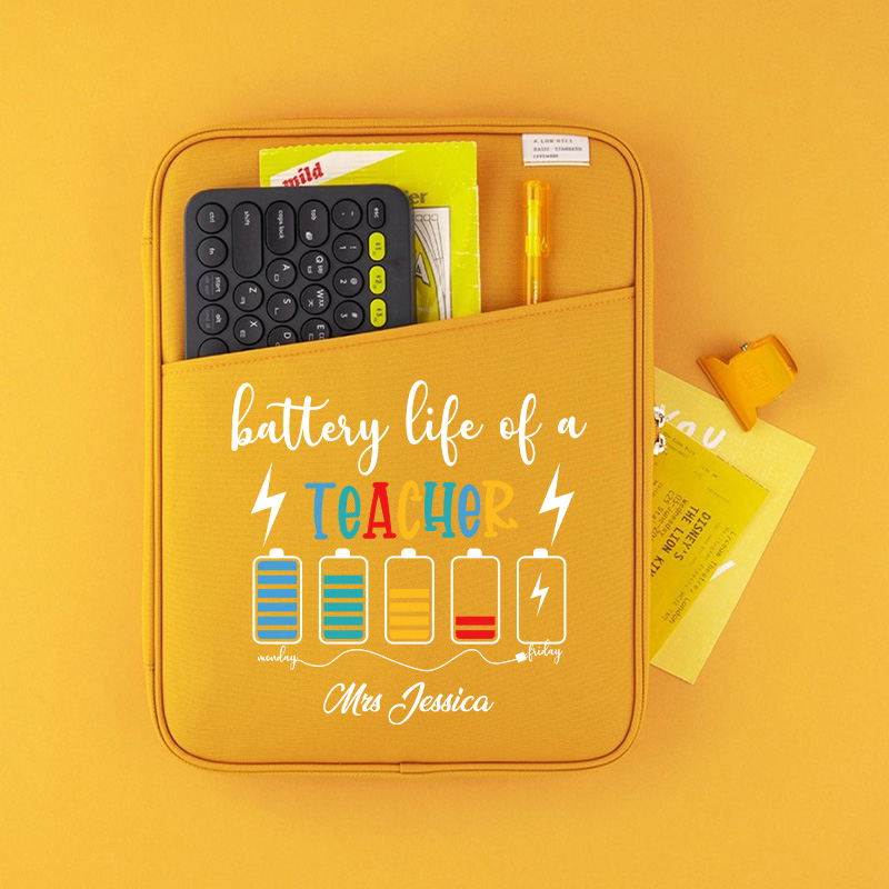 Personalized Battery Life Of A Teacher 13" MacBook Case