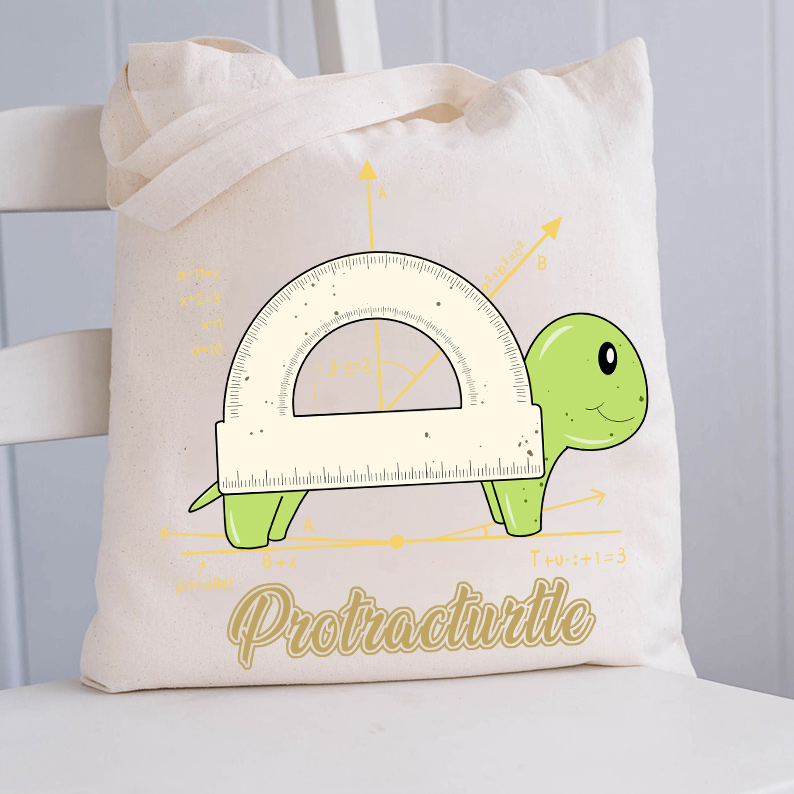 Math Protractor Turtle Tote Bag