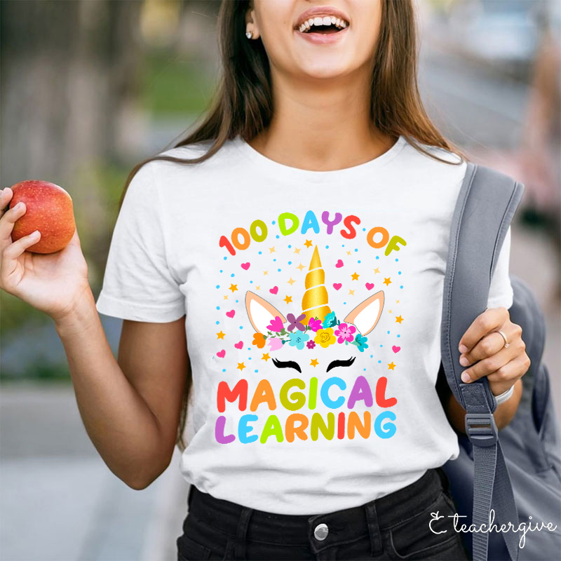 100 Days Of Magical Learning Teacher T-Shirt