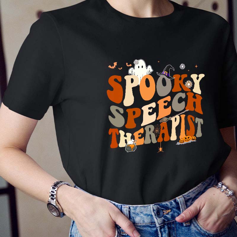 Spooky Speech Therapist Teacher T-Shirt