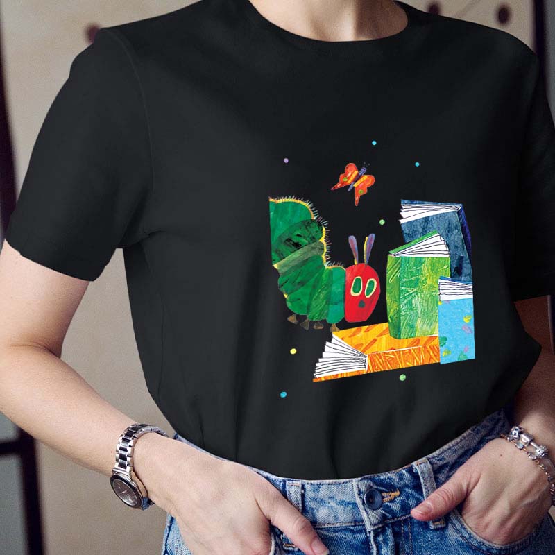 The Caterpillar Like Reading Books Teacher T-Shirt