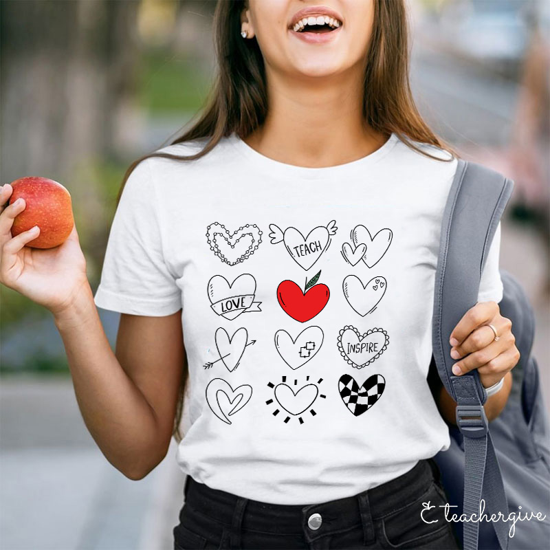 Teach Love Inspire Heart Collection Teacher T-Shirt