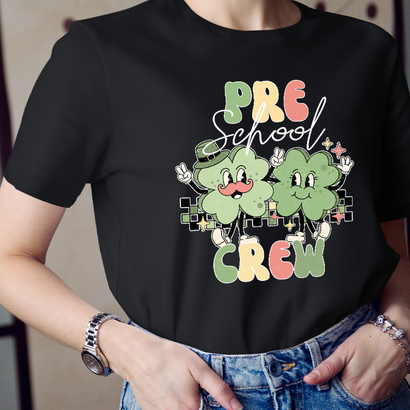 Personalized Grade Clovers Crew Teacher T-Shirt