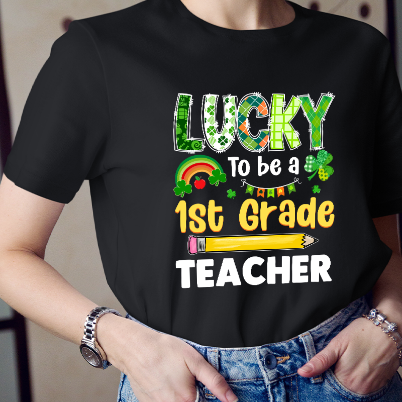 Personalized Grade Lucky To Be A Teacher T-Shirt