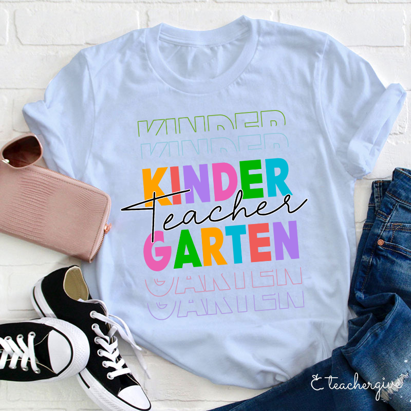Personalized Colorful Letters Teacher T-Shirt