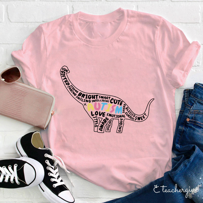Bright Smart Cute Brave Autism Teacher T-Shirt