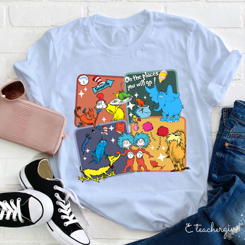 Dr. Seuss Cubes Teacher T-Shirt