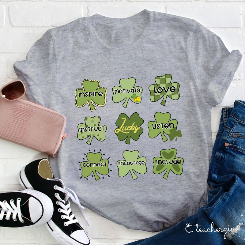 Inspire Motivate Love And Lucky Teacher T-Shirt