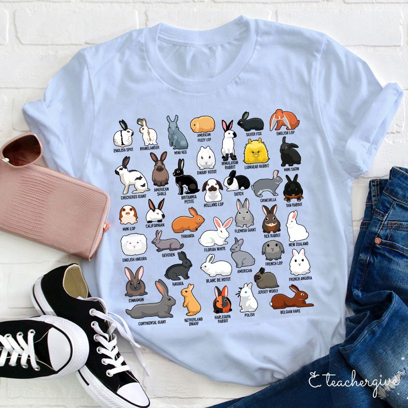 Learn About Various Rabbits Teacher T-Shirt