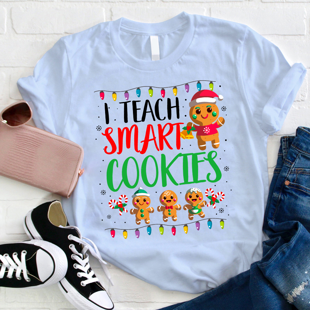 I Teach The Smart Cookies Gingerbread Man Teacher T-Shirt