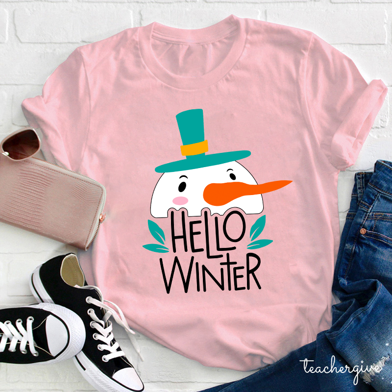 Hello Winter Long Time No See Teacher T-Shirt