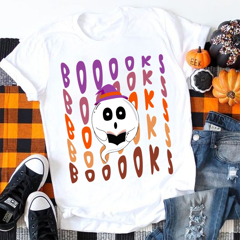 Booooks Reading Halloween T-Shirt