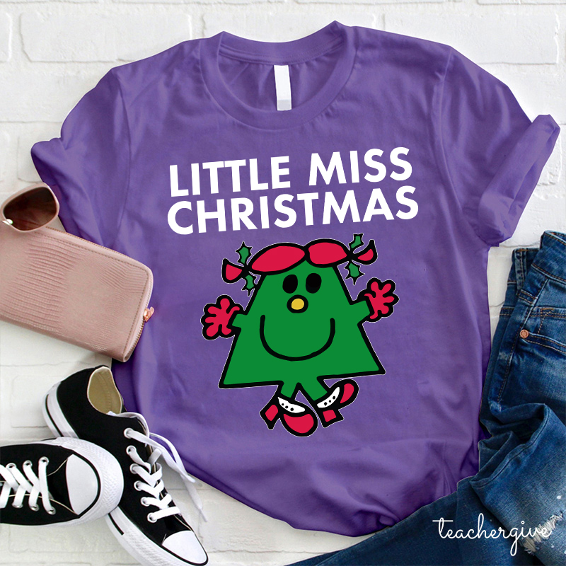 Little Miss Christmas Teacher T-Shirt