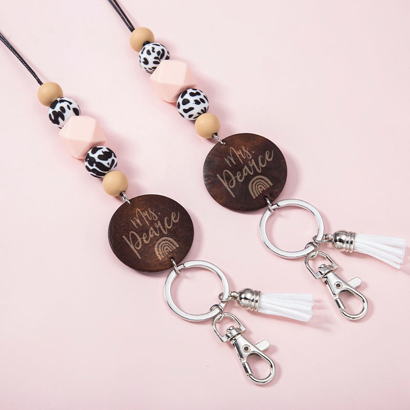 Personalized Beaded Teacher Spot Lanyard