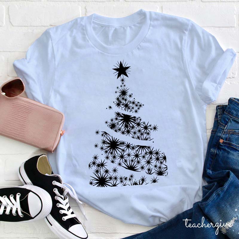 Shining Stars Christmas Tree Teacher T-Shirt
