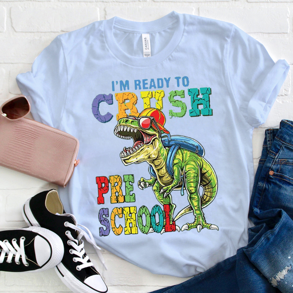 Personalized I'm Ready To Crush Preschool Dinosaurs T-Shirt