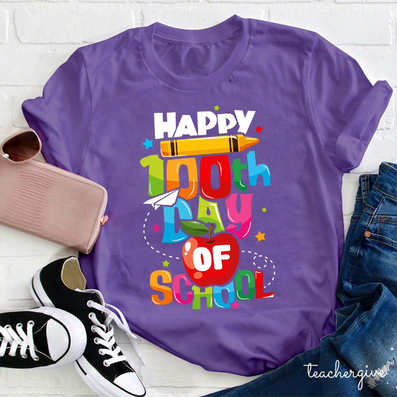 Happy 100th Day Of School Teacher T-Shirt