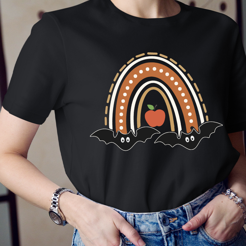 Halloween Bat Rainbow  T-Shirt