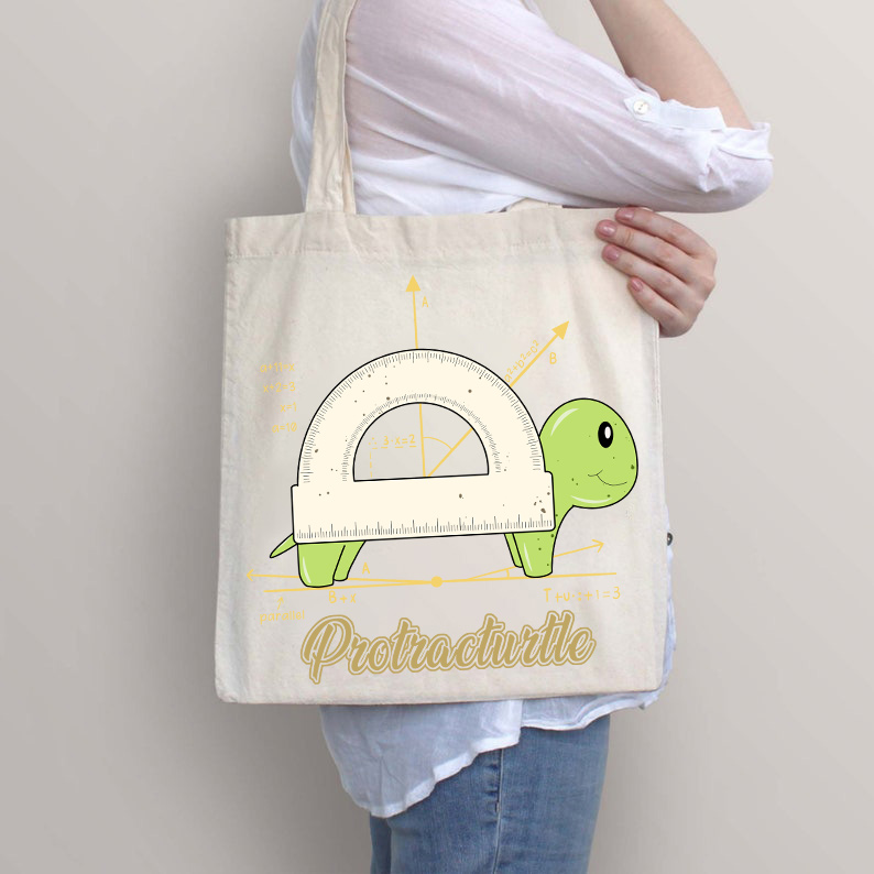 Math Protractor Turtle Tote Bag