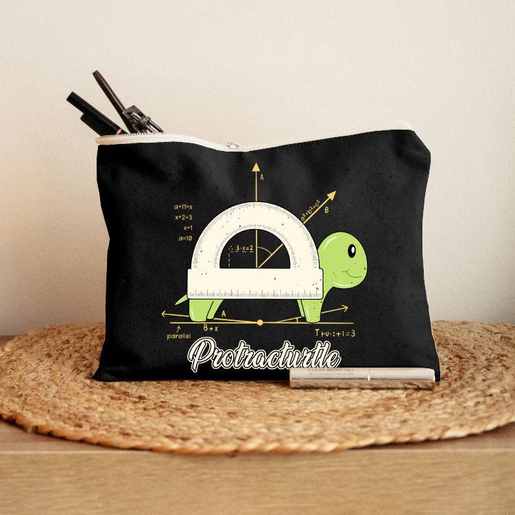 Math Protractor Turtle Makeup Bag
