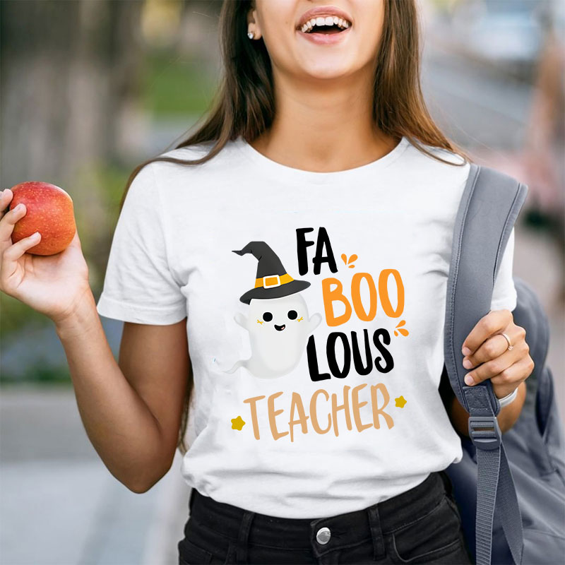 Floating Ghost Fa Boo Lous Teacher T-Shirt