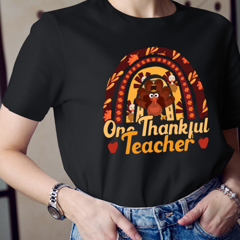 One Thankful Teacher Turkey T-Shirt