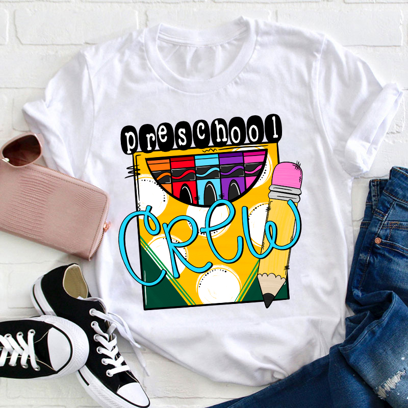 Personalized Grade A Box Of Colored Crayons Teacher T-Shirt