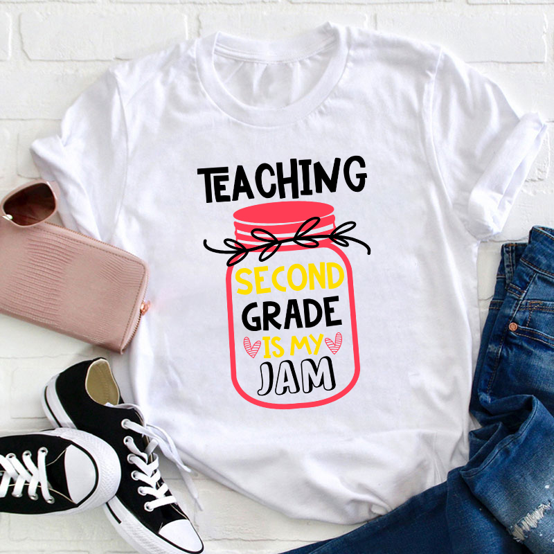 Personalized Grade Teaching Is My Jam Teacher T-Shirt