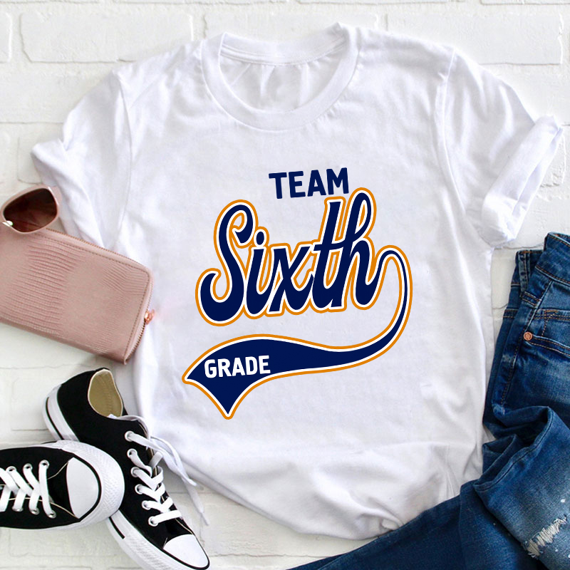 LatestPersonalized Grade Teacher Team Teacher T-Shirt for Sale-Teachersgram