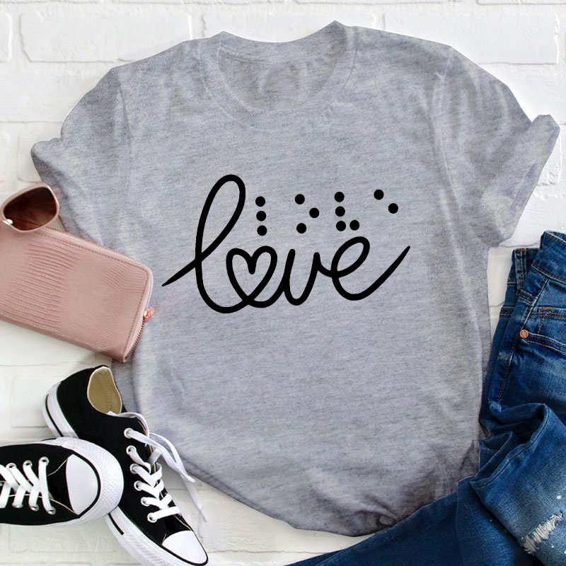 Love And Braille Teacher T-Shirt
