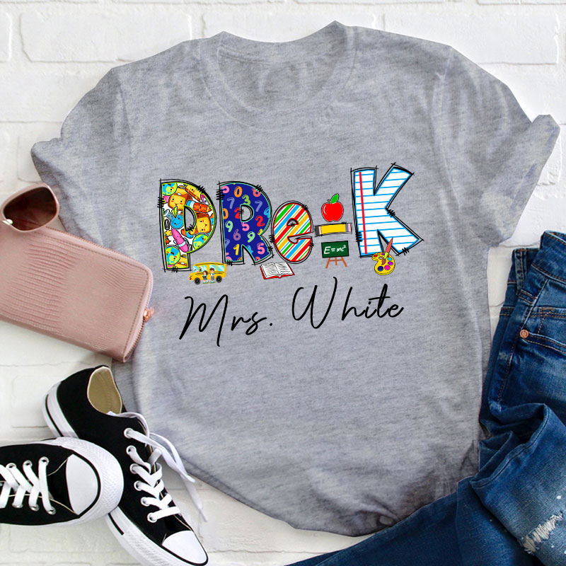 Personalized Grade And Name Back To School Teacher T-Shirt